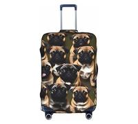 YHBLYKXP Imagen De Pug Housse de protection pour valise à roulettes avec fermeture éclair dissimulée, blanc, Medium