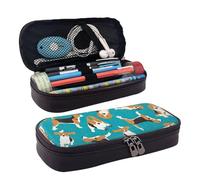 YHBLYKXP Lot de 2 trousses à crayons à rabat en cuir avec fermeture éclair Motif chiens Noir, Noir , Taille unique