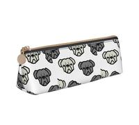 YHBLYKXP Merican Dog Head Print Triangle Leather Stationery Storage Bag Portable Makeup Bag Daily Small Item Storage