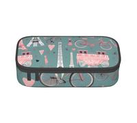 YHBLYKXP Romantique Paris Tour Eiffel Bycicle Imprimée Grande Capacité Sac de Rangement Voyage Fournitures de Bureau Boîte Maquillage Organisateur de Bureau avec