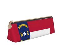 YHBLYKXP Sac de papeterie en cuir imprimé drapeau de l'État de Caroline du Nord, sac de maquillage portable, stockage quotidien de petits objets, blanc, Taille unique, Léger, Blanc, Taglia Unica,