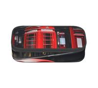 YHBLYKXP Sac de rangement de grande capacité avec cabine téléphonique rouge Londres Street - Boîte de rangement de voyage pour fournitures de bureau - Sac de maquillage - Organiseur de bureau avec