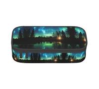 YHBLYKXP Sac de rangement de grande capacité avec imprimé aurores boréales du Nord Lights - Boîte de rangement de voyage pour fournitures de bureau -