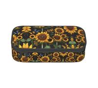 YHBLYKXP Sac de rangement de grande capacité avec motif tournesol, floral, papillons, sac de rangement pour fournitures de bureau, trousse de maquillage, organiseur de bureau avec