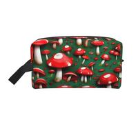 YHBLYKXP Sac de rangement de voyage avec imprimé champignons rouges - Grande capacité - Sac de maquillage portable - Sac de rangement quotidien