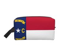 YHBLYKXP Sac de rangement de voyage de grande capacité avec imprimé drapeau de la Caroline du Nord - Sac de maquillage portable - Sac de rangement quotidien