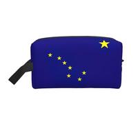 YHBLYKXP Sac de rangement de voyage de grande capacité avec imprimé drapeau de l'État de l'Alaska, sac de maquillage portable, sac de rangement quotidien