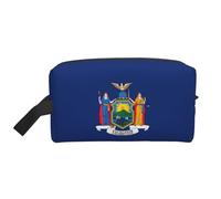 YHBLYKXP Sac de rangement de voyage de grande capacité avec imprimé drapeau de New York, sac de maquillage portable, sac de rangement quotidien