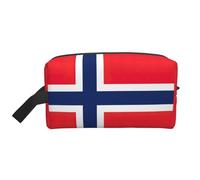 YHBLYKXP Sac de rangement de voyage de grande capacité avec imprimé drapeau norvégien, sac de maquillage portable, sac de rangement quotidien