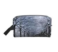 YHBLYKXP Sac de rangement de voyage de grande capacité avec imprimé Snow Falling in The Park, trousse de maquillage portable, sac de rangement quotidien