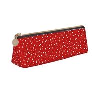 YHBLYKXP Sac de rangement triangulaire en cuir avec imprimé à pois rouges et blancs, trousse de maquillage portable, rangement quotidien de petits articles, blanc, One Size, Légères