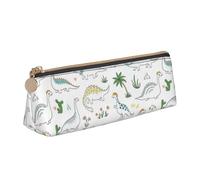 YHBLYKXP Sac de rangement triangulaire en cuir avec imprimé dinosaure, trousse de maquillage portable, rangement quotidien de petits articles