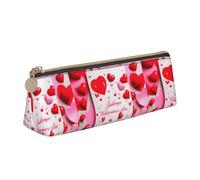 YHBLYKXP Sac de rangement triangulaire en cuir avec imprimé « Lover's Day » - Trousse de maquillage portable - Rangement quotidien de petits articles, blanc, One Size, Légères