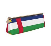 YHBLYKXP Sac de rangement triangulaire en cuir imprimé drapeau d'Afrique centrale, trousse de maquillage portable, rangement quotidien de petits articles, blanc, One Size, Légères