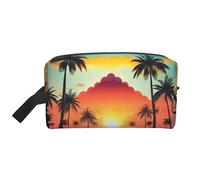 YHBLYKXP Sunrise Sac de rangement de voyage de grande capacité avec imprimé palmier tropical et île