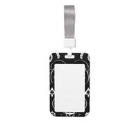 YHBLYKXP Supernatural Symbols Porte-badge de travail avec impression noire pour travailleurs de magasin, vendeurs, blanc