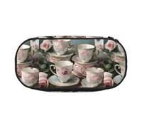 YHBLYKXP Tasses à thé avec roses romantiques en tissu Oxford avec compartiments en maille commandés - un choix pratique ou de voyage