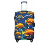 YHBLYKXP The Underwater World Housse de protection à roulettes avec fermeture éclair dissimulée Motif poissons tropicaux, blanc, Medium