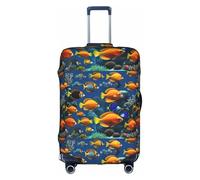 YHBLYKXP The Underwater World Housse de protection élastique pour valises de 45,7 à 81,3 cm Motif poissons tropicaux, blanc, M