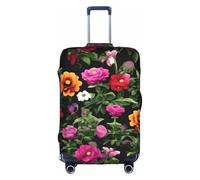 YHBLYKXP Thug Life Housse de protection pour valise à roulettes Motif fleurs Fermeture éclair dissimulée, blanc, Medium