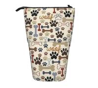 YHBLYKXP Trousse à crayons rétractable verticale avec empreintes de pattes de chien - Sac de rangement - Convient pour le bureau et le transport quotidien