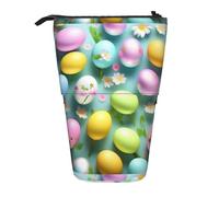 YHBLYKXP Trousse à crayons rétractable verticale avec imprimé Happy Easter Holiday - Sac de rangement - Convient pour le bureau et le transport quotidien