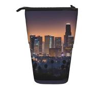 YHBLYKXP Trousse à crayons rétractable verticale avec imprimé Los Angeles Skyline - Sac de rangement - Convient pour le bureau et le transport quotidien