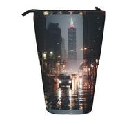 YHBLYKXP Trousse à crayons rétractable verticale avec imprimé paysage de Taipei, sac de rangement, convient pour le bureau et le transport quotidien