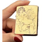 YHBNJIGW Briquet à kérosène Coupe-Vent, Flamme Nue, allumage à Roue Classique, Briquet réutilisable for Les Aventures en Plein air, la randonnée (Carburant Non Inclus)(Brass)