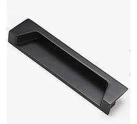 YHBZ Poignées de Tiroir Placard,Bouton de Porte d'armoire Cuisine,Poignée de Porte Coulissante Dissimulée,Poignées encastrées affleurantes,Alliage de Zinc Noir,Poignée Meuble,Holedistance192mm