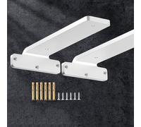 YHBZ Support d'étagère Industriel en métal,2 Pièces Équerre Étagère Murales avec vis,Supports d'étagères flottantes Invisibles en L,Quincaillerie Blanche,Acier Solide 5mm,10cm/4.9in-White