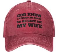 YHCIREB Casquette de Baseball drôle Dieu savait Que J'avais Besoin d'un Ange Alors il m'a donné ma Femme Casquette de Baseball Cool pour Hommes