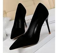 YHCS Chaussures 2021 Nouvelles Femmes Pompons Daim Talons Hauts Chaussures Mode Bureau Chaussures Stiletto Chaussures de fête Confort Femmes Femmes Talons