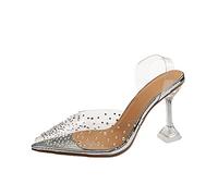 YHCS Femmes de Luxe Pumps 2019 Talons Hauts Transparents Sexy Pointu Oncle Pointu de Mariage marqueur de Marque Chaussures de Mode pour Dame Talons Minces