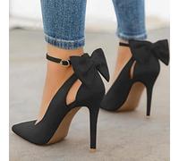 YHCS Femmes Pointues Toe Toe High Talons Femme Talons Minces Mesdames Sexy Pompes Mesdames Boucle Boucle Femelle Fashion Bowknot Chaussures Plus Taille 34-43