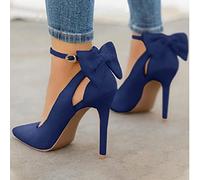 YHCS Femmes Pointues Toe Toe High Talons Femme Talons Minces Mesdames Sexy Pompes Mesdames Boucle Boucle Femelle Fashion Bowknot Chaussures Plus Taille 34-43