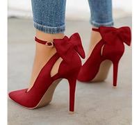YHCS Femmes Pointues Toe Toe High Talons Femme Talons Minces Mesdames Sexy Pompes Mesdames Boucle Boucle Femelle Fashion Bowknot Chaussures Plus Taille 34-43