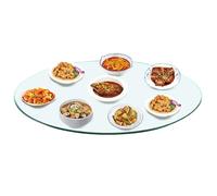 YHDMDQ Plateau De Table En Verre Trempé Transparent, Surface De Table Ronde En Verre Pour Cuisine, 45/60/80cm Dessus De Tables Transparents Polis(95cm(37.4in))