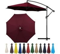 YHDMDQ Rechange Toile De Parasol De Jardin 2m 2.3m 2.5m 2.7m 3.0m 3.5m Dessus De Parapluie De Remplacement pour 6 Bras/8 Bras, Toile De Rechange pour Parasol Déporté(Burgundy,8ribs-3.5m/11.5ft)