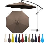 YHDMDQ Rechange Toile De Parasol De Jardin 2m 2.3m 2.5m 2.7m 3.0m 3.5m Dessus De Parapluie De Remplacement pour 6 Bras/8 Bras, Toile De Rechange pour Parasol Déporté(Dark Topaz,8ribs-3.0m/10ft)