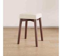 YHDMDQ Tabourets Empilables Portables en Bois, Tabourets Carrés Rembourrés sans Dossier De 45cm avec Pied Antidérapant, Chaises À Manger Empilables pour Maison Bureau L'école Cuisine(Walnut Cream)