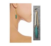 Yheakne Boho Boucles d'oreilles pendantes turquoise Boucles d'oreilles tribales turquoise Boucles d'oreilles pendantes bleu turquoise Boucles d'oreilles longues en or vintage pour femmes et filles