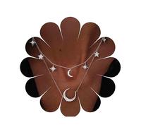 Yheakne Boho CZ Moon Star Collier Ras Du Cou Argent Couché Northstar Collier Strass Pendentif Croissant Collier Couches Croissant Collier Chaîne pour Femmes et Filles Festival Bijoux