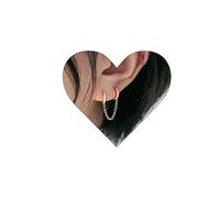 Yheakne Boho Double Chaîne Cerceau Or Cz Hoop Chaîne Boucles D’oreilles Punk Dangle Chain Strass Huggies Clous Bijoux Pour Femmes Et Filles Cadeaux (or)