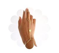 Yheakne Boho Hamsa Bague Bracelet Or Poignet Main Chaîne Vintage Esclave Harnais Bijoux pour Femmes et Filles Cadeaux