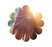 Yheakne Boho Hamsa Esclave Bracelet Argent Main Doigt Bracelet Bague Vintage Bracelet Couche Chaîne Poignet Bracelet Rétro Harnais Bracelet Bracelet Main Chaîne À Main Bijoux Pour Femmes Et Filles
