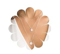 Yheakne Boho Layered Coin Disc Collier ras-du-cou en argent avec chaîne multi-rangs Collier personnalisé Bijoux pour femmes et filles