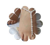 Yheakne Boho Perle Sandale Pieds Nus Bracelet De Cheville Or Perle Bracelet D'orteil Anneau Cheville Vintage Été Chaîne De Bijoux De Pied Pour Les Femmes Et Les Filles (simple Couche)
