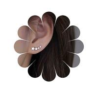 Yheakne Boho Star Ear Bijoux Boucles D’Oreilles Silver Cluster Vintage Climbing Crawler Tiny Cz Sweep Pour Femmes