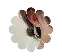 Yheakne Boho Star Veste D’oreilles Boucles D’oreilles Argent Cz Étoile Oreille Grimpeur oreilles Cristal Crawler Longue Chaîne Boucles D’oreilles Bijoux Pour Femmes Et Filles Cadeaux (argent)